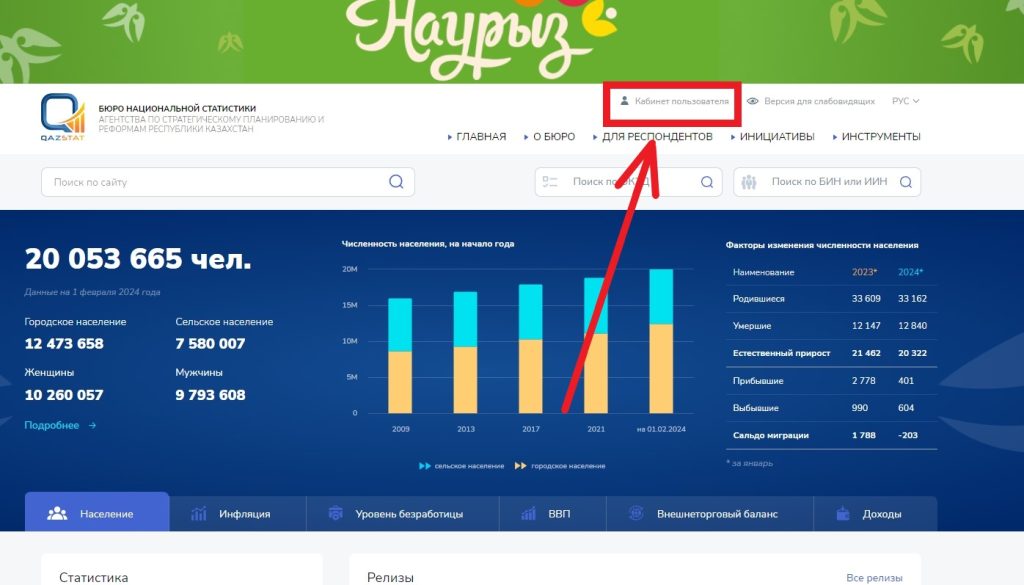 Stat.gov.kz - вход в личный кабинет для респондентов, отчеты ...
